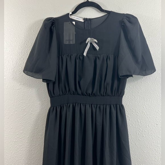 Black Layered Goth Wednesday Adams Maxi Dress NWT - Picture 2 of 12